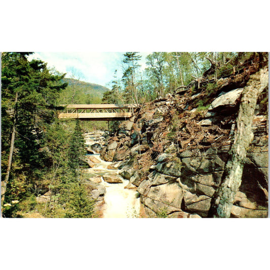 Sentinel Pine Bridge Franconia Notch White Mts NH Covered Bridge Postcard PC4