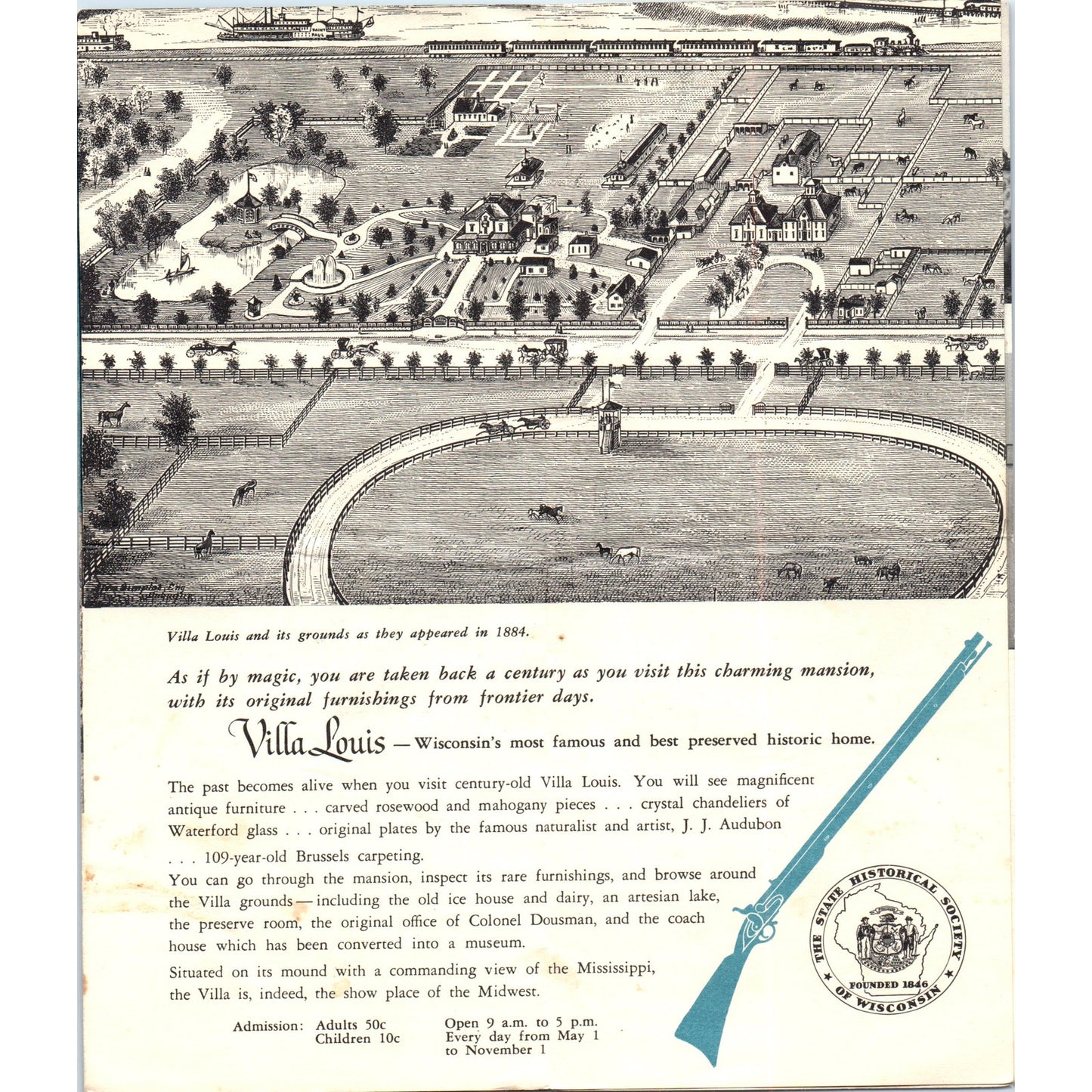 Vintage Villa Louis Prairie Du Chien Wisconsin Brochure TF4-B4