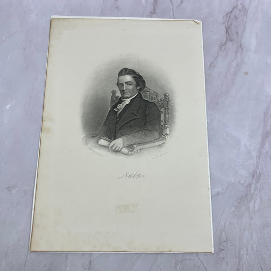 Noah Webster Portrait E.F.B. Morse Antique 8.5x11.5" Engraving Art Print V20