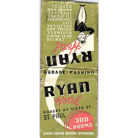 Ryan Hotel St. Paul MN Vintage Matchbook Cover SC7-Y11