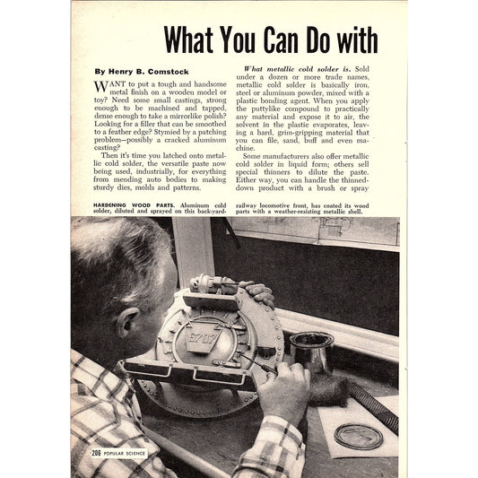 What You Can Do With Cold Solder Henry B Comstock 2-Page 1955 Article AG1-4
