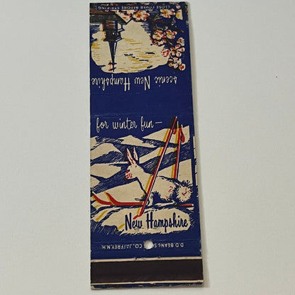 For Winter Fun Visit Scenic New Hampshire Vintage Matchbook Cover MM5-7