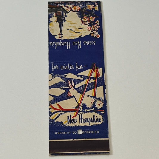 For Winter Fun Visit Scenic New Hampshire Vintage Matchbook Cover MM5-7