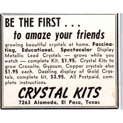 Crystal Kits El Paso Texas 1964 Magazine Ad AB6-M1