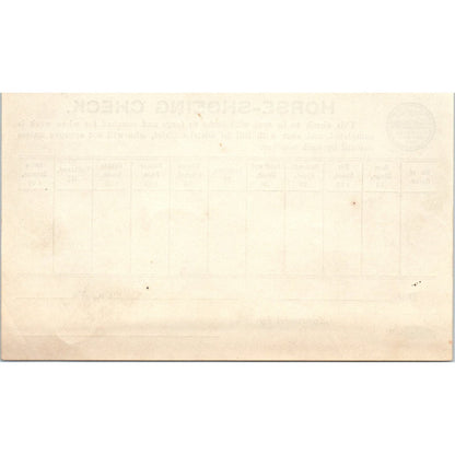 c1910 Boston Fire Department Horse-Shoeing Check Blank Form AE9-X2