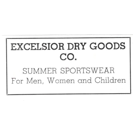 Excelsior Dry Goods Co Summer Sportswear Excelsior MN 1940 Magazine Ad AF1-SS5