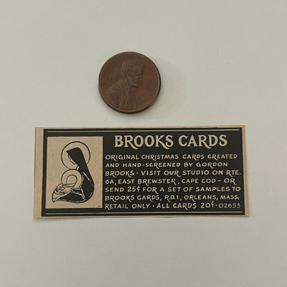 Brooks Cards Hand-Screened by Gordon Brooks Orlens MA 1971 Magazine Ad SAG4-S18