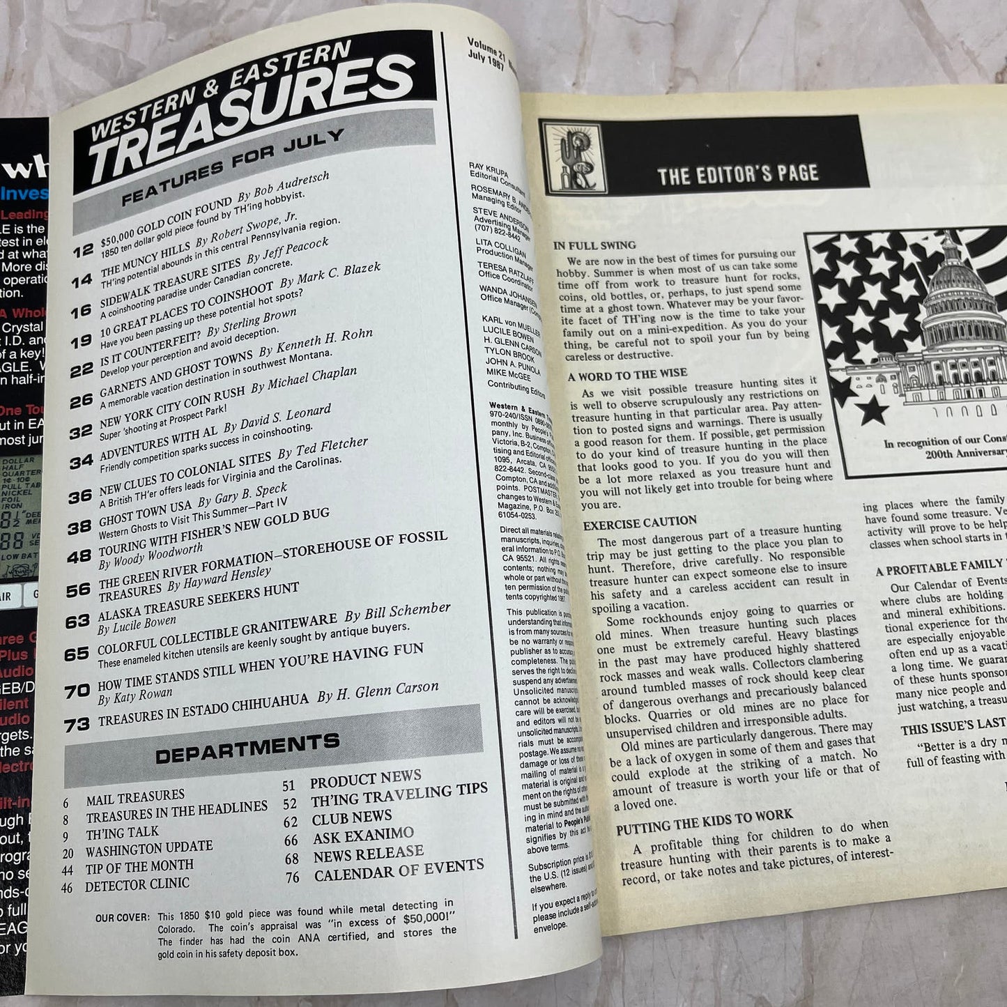 1987 July - Western & Eastern Treasures Magazine - Treasure Hunting Gold M12