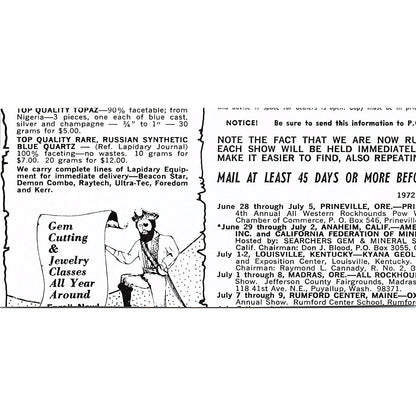 Great Western Equipment Co Lapidary Chula Vista CA 1972 Ad AF8-M4