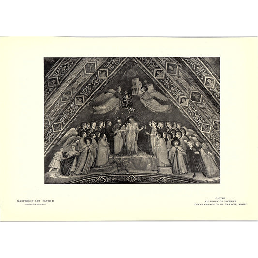 Allegory of Poverty - Giotto - 1902 Litho Art Print AF4-10