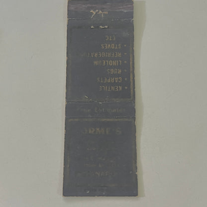 Orme's Floor Covering Indianapolis IN Vintage Matchbook Cover MB8-6