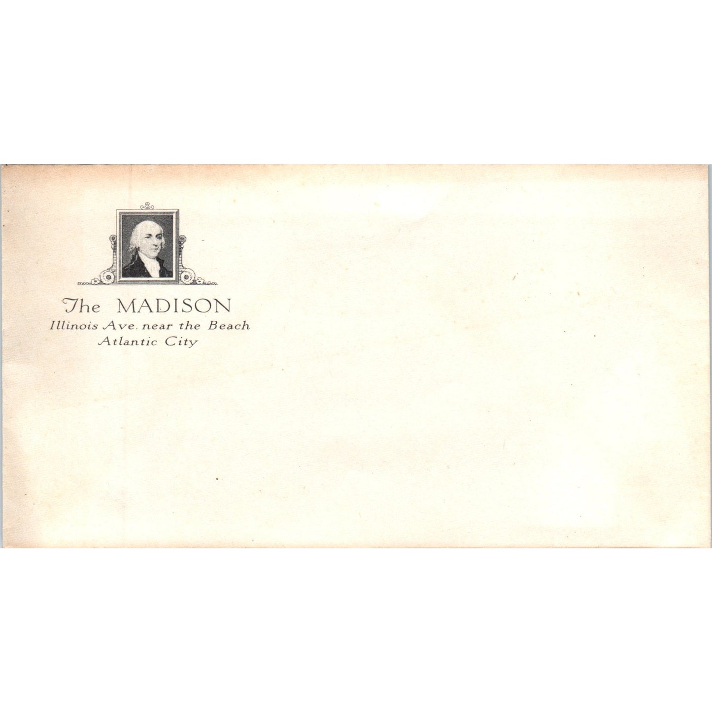 The Madison Hotel Atlantic City NJ Antique Envelope AD8-R5