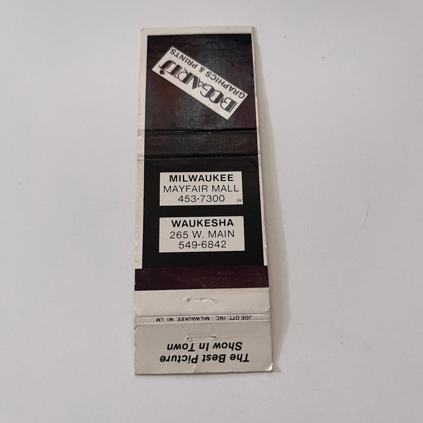 Bogart's Graphics and Prints Milwaukee Waukesha WI Matchbook Cover TB6-MB2-1