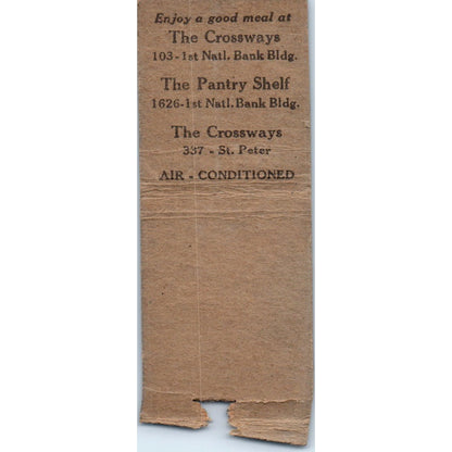 The Crossways Restaurant St. Paul MN Vintage Matchbook Cover SD2-Y3