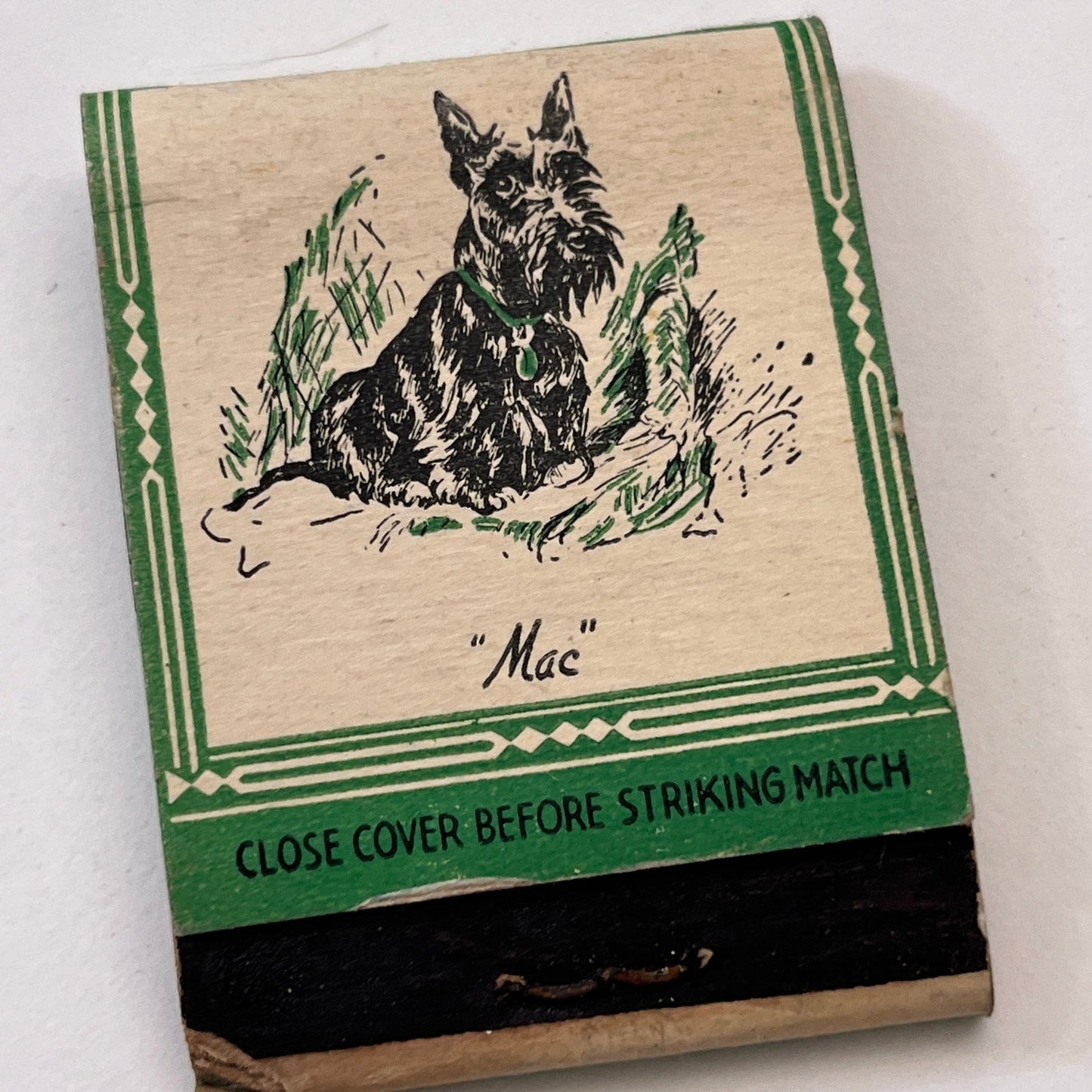 Scotty Dog "Mac" Scottish Terrier Vintage Matchbook Cover TB8-MB3-4