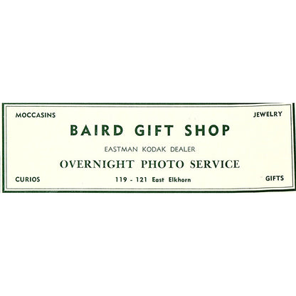 Tiny Town Miniature Golf, Baird Gift Shop 1957 Estes Park CO Ad AG4-M1