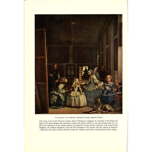 Velazquez Las Meninas Madrid Prado Vintage Art Print 7x9 V12