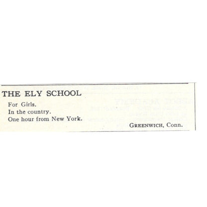The Ely School for Girls Greenwich CT 1924 Magazine Ad AD8-O7