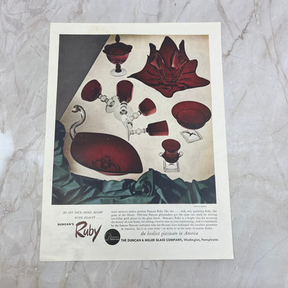 Duncan & Miller Glass Co Washington PA Ruby Glass 10x13 Advertisement FL6-7
