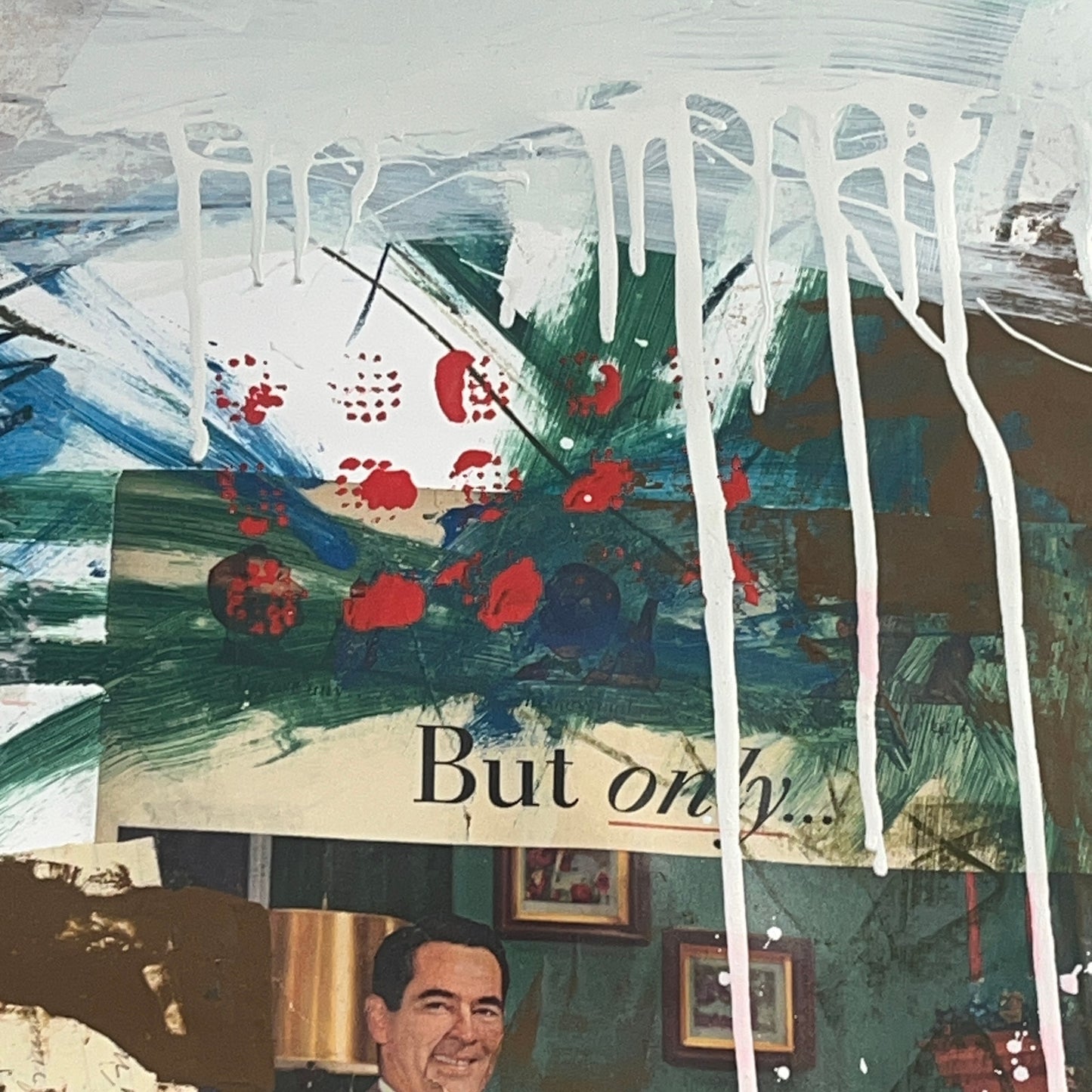 Original Mixed Media Abstract Modern Art Painting 24x36 "But Only..." Signed