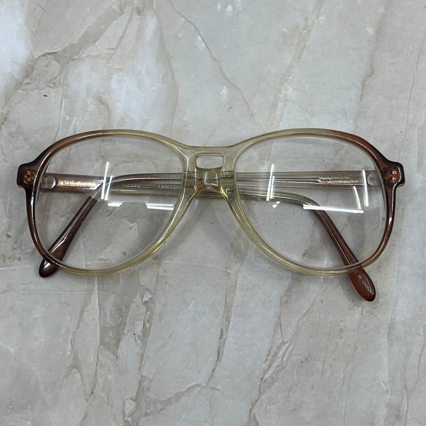 Vintage Oversize Plastic Frame Parade 1242 Tantone Eyeglasses Frames TD5G1-2