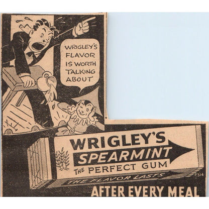 Wrigley's Spearmint Gum Comic 3x3 1935 Minneapolis Journal Advertisement AE7-H1