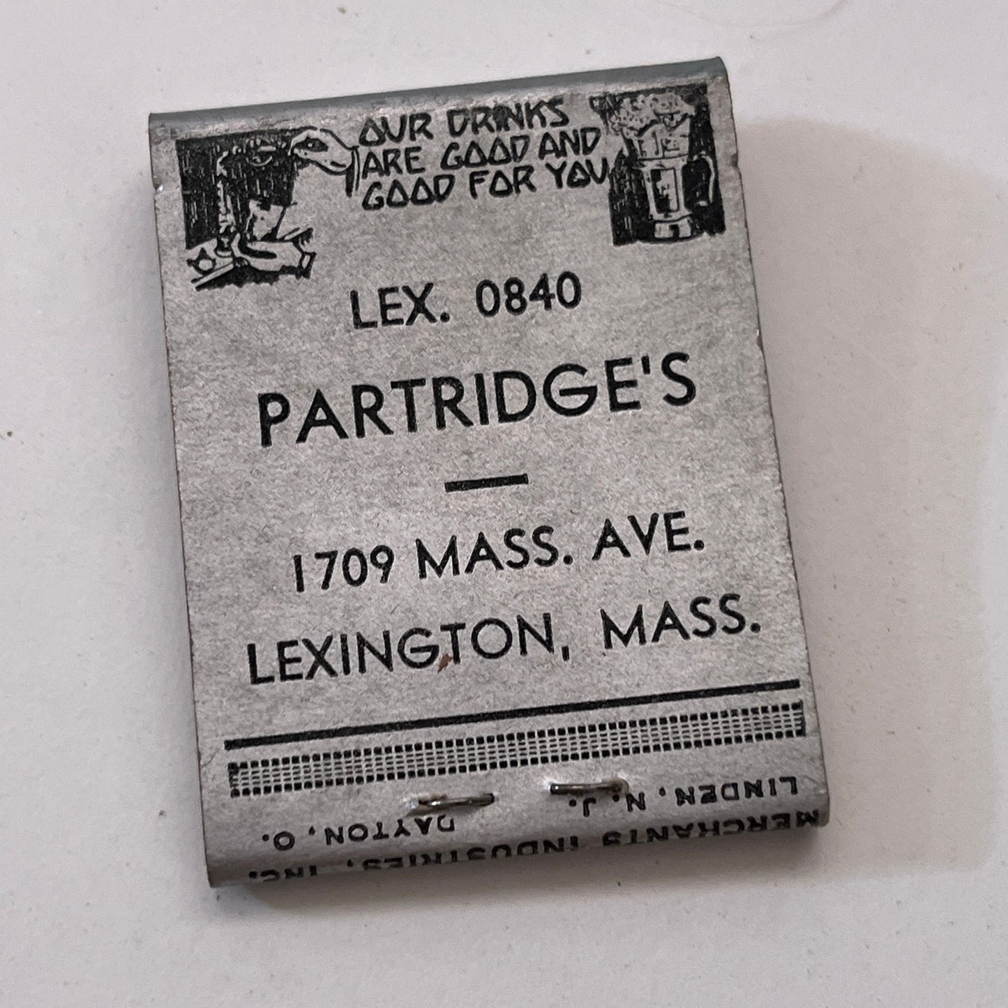 Partridge's Ice Cream Made in Lexington MA Vintage Matchbook Cover TB8-MB3-3