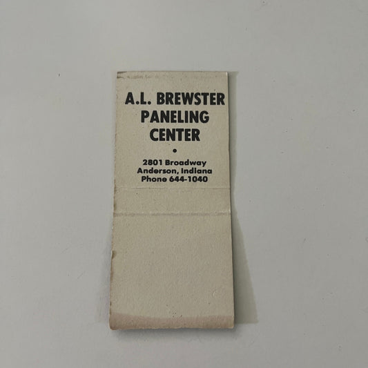 A.J. Brewster Paneling Center Anderson IN Vintage Matchbook Cover MB8-6