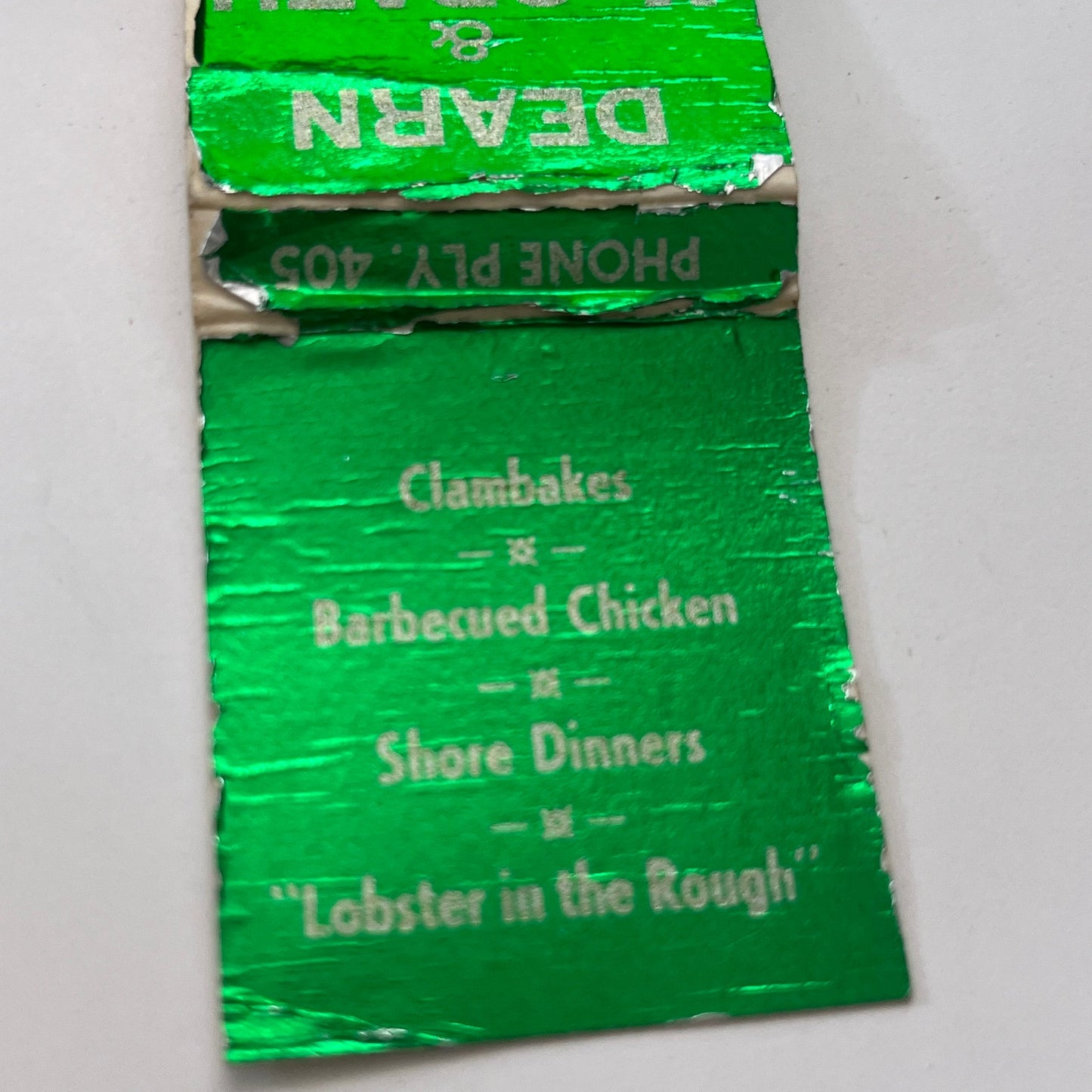 Dearn & McGrath Bakemasters Plymouth MA Vintage Matchbook Cover TB8-MB-12