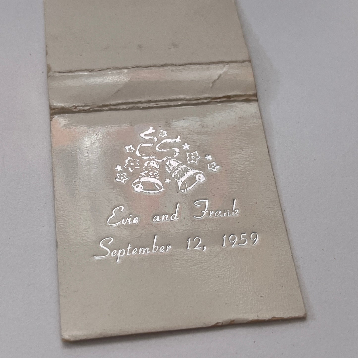 Evie and Frank Wedding Sep 12, 1959 Monogram Vintage Matchbook Cover TB8-MB-13