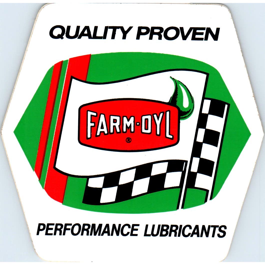 Vintage Farm-Oyl Performance Lubricants Sticker 3 1/2" AE2