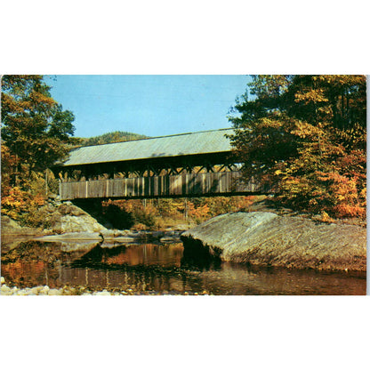 Artists Bridge Sunday River Newry Maine Covered Bridge Postcard PB13