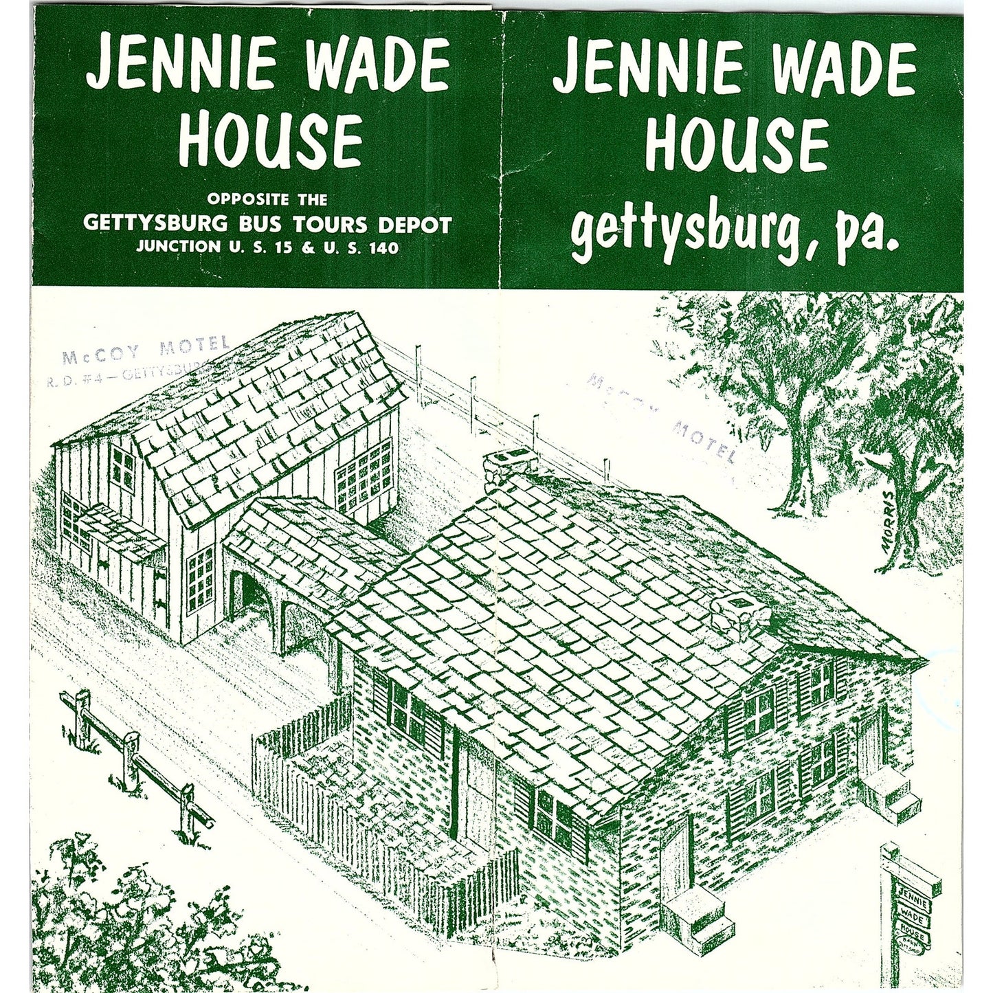 Jennie Wade House Gettysburg PA Vintage Travel Brochure TH2-TB5