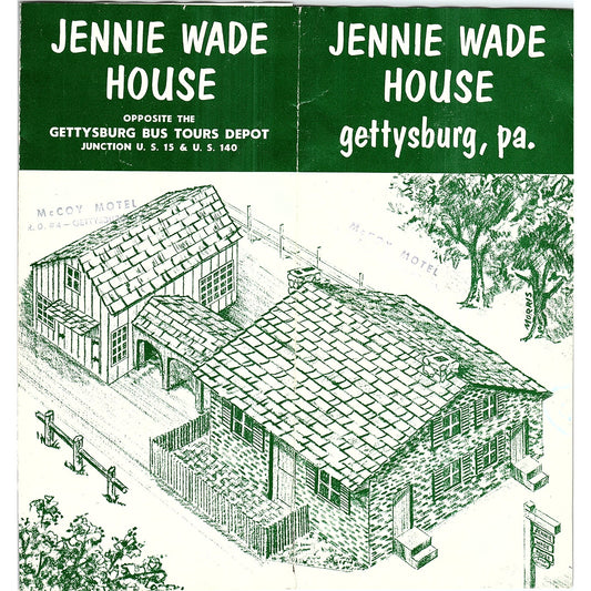 Jennie Wade House Gettysburg PA Vintage Travel Brochure TH2-TB5