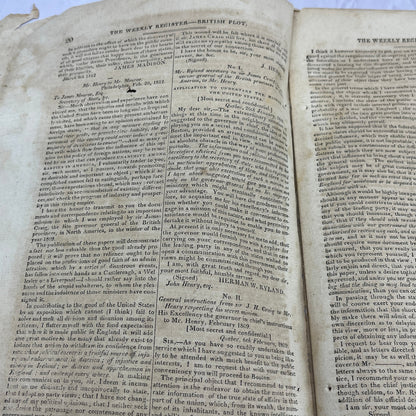 Baltimore Weekly Register Mar 14 1812 - War of 1812 British Navy, Plot AF9-10