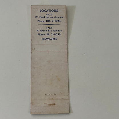 Self-Service Laundries Inc Fond Du Lac Milwaukee Vintage Matchbook Cover MB8-6