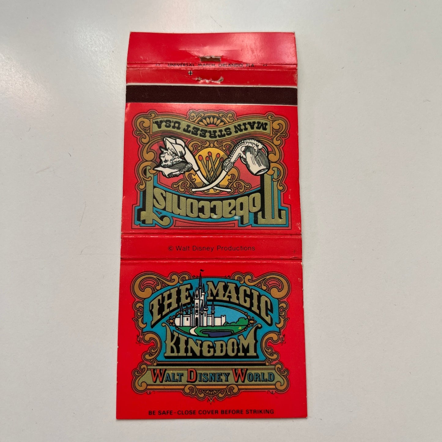 Walt Disney World Magic Kingdom Tobacconist Vintage Matchbook Cover SA6-M10