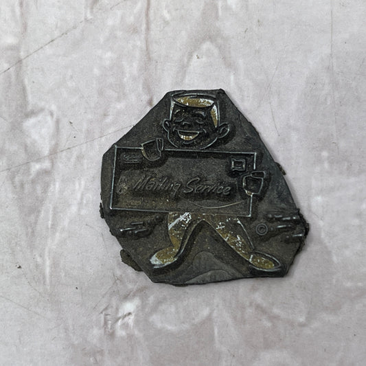 Retro Mailing Service Vintage Letterpress Printers Block Plate SF5-S