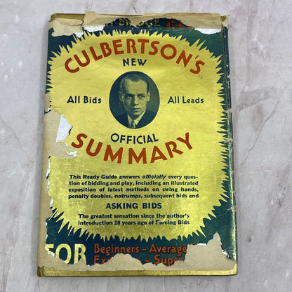 1936 Culbertson's Summary Contract Bridge At A Glance New Official HC/DJ TA9-E1