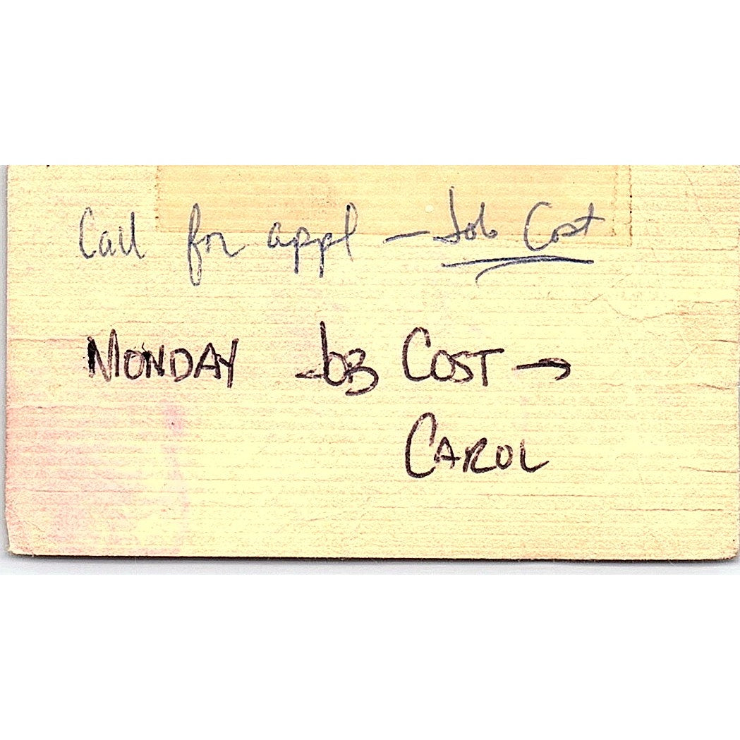 Carol electric company Allen Moffitt Paramount CA Vintage Business Card SF3-B6