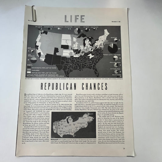 1942 Republican Chances 4 Pages 1940s WWII Era Article V30-1