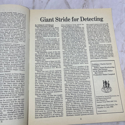 1988 July - The Garrett Searcher Newsletter Treasure Hunting Metal Detectors M20