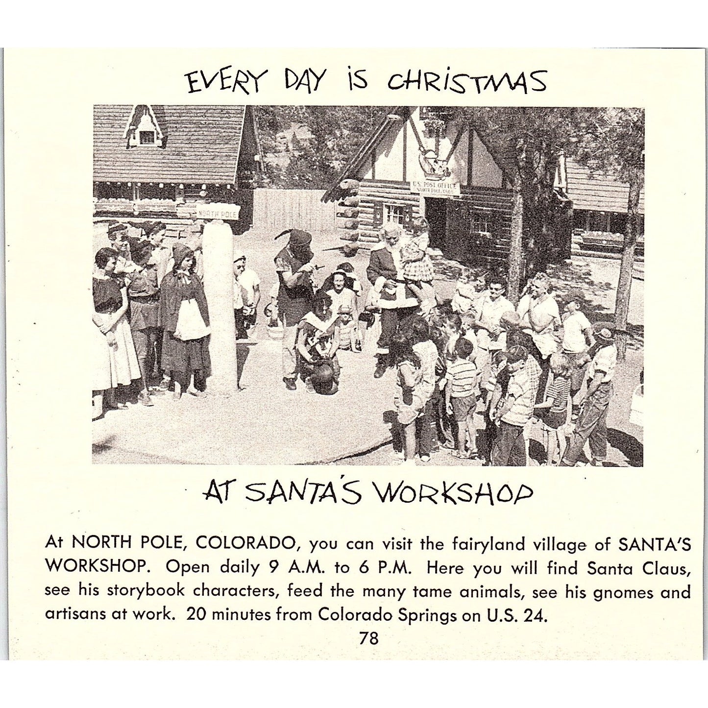 Santa's Workshop North Pole CO 1958 Ad AG1-H4
