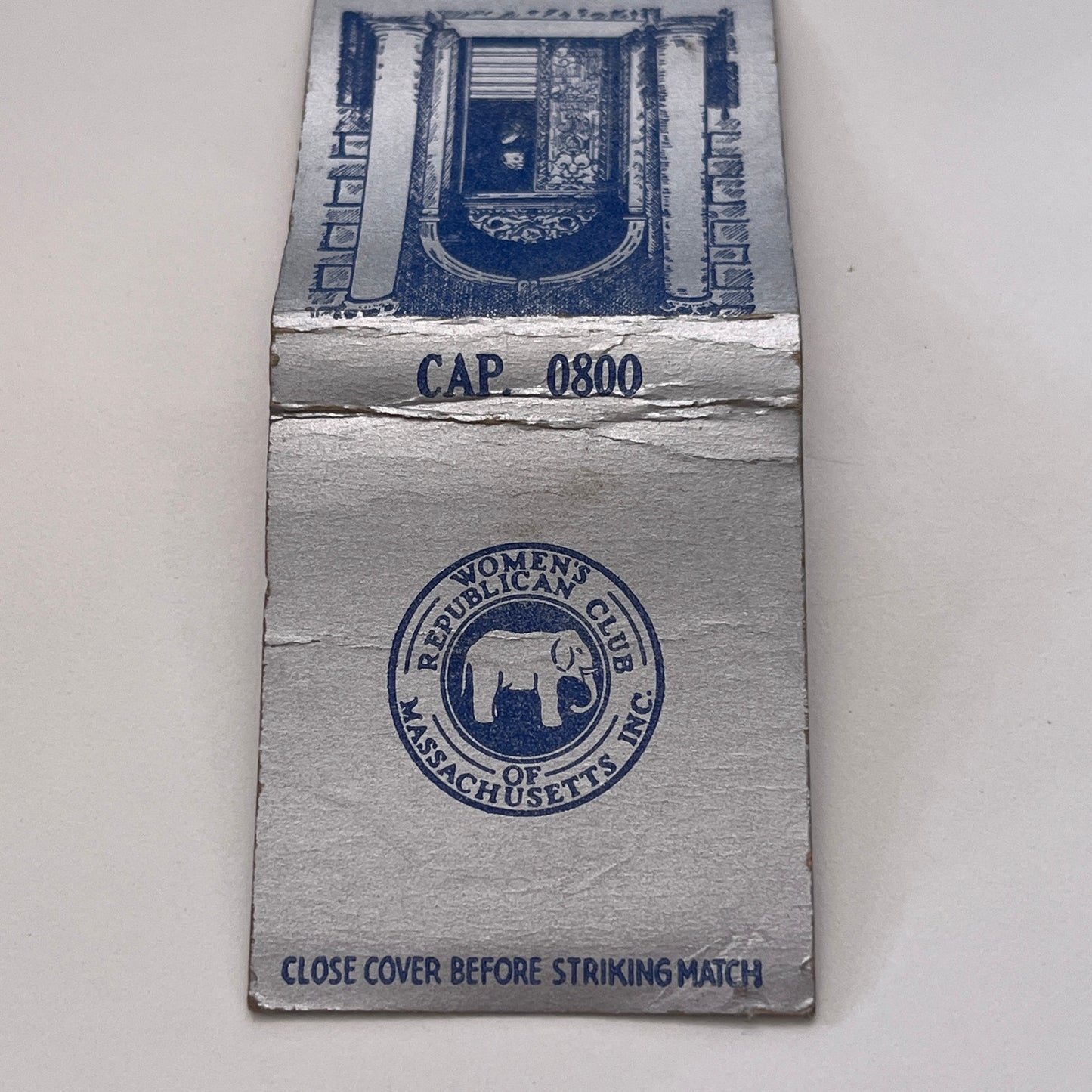 Women's Republican Club of Massachusetts Vintage Matchbook Cover TB8-MB-12