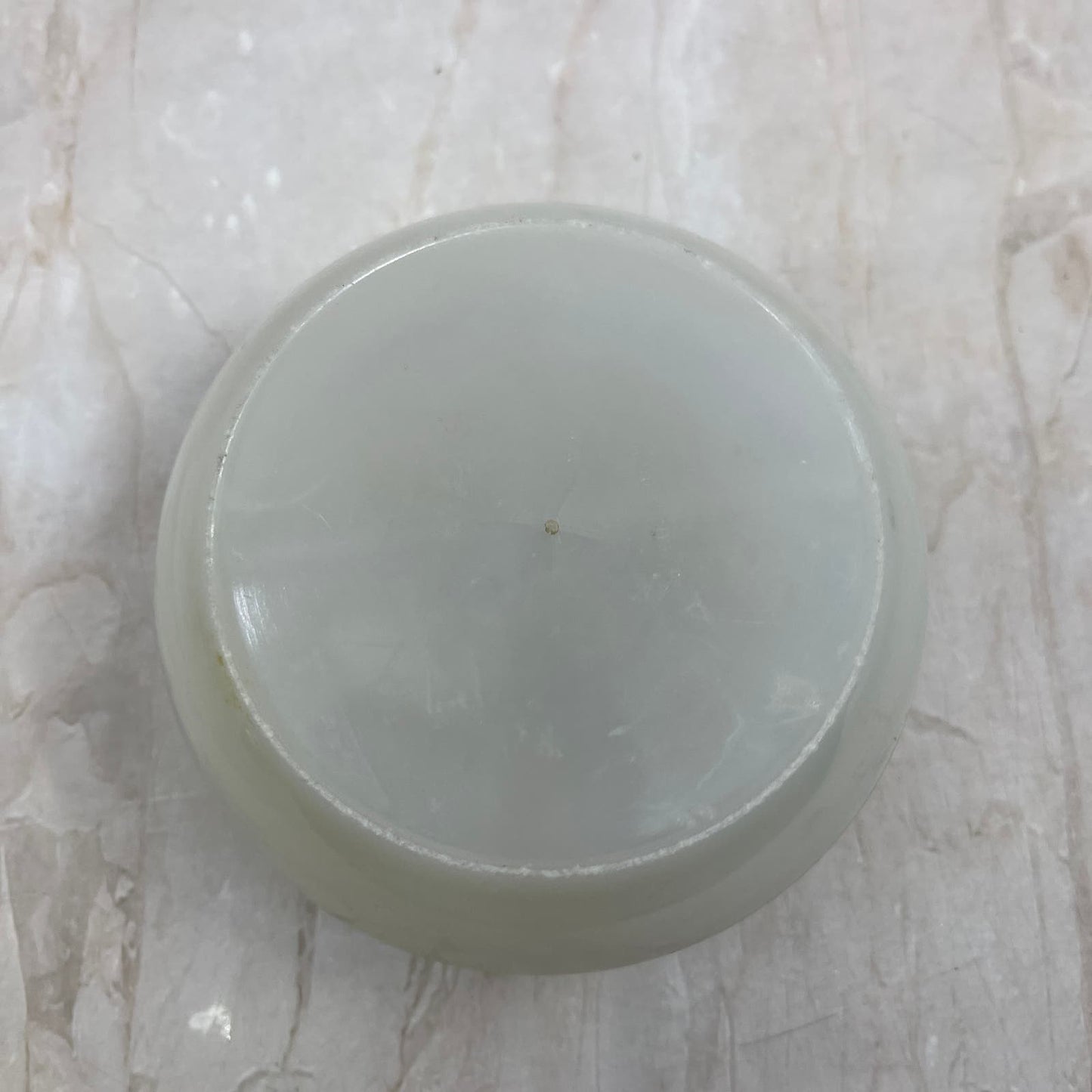 Vintage Celluloid Trinket Box Round Floral White Hinged Lid 4.25” TF5