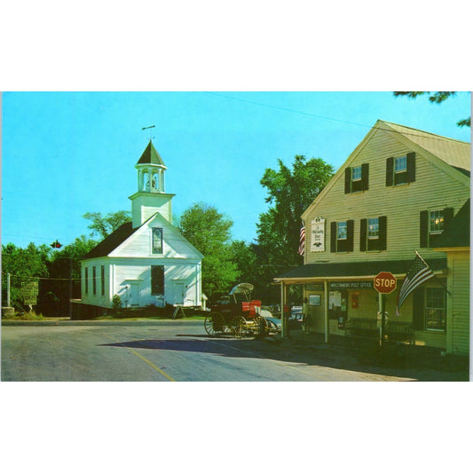 Country Store and Church Moultonboro New Hampshire Vintage Postcard PE4
