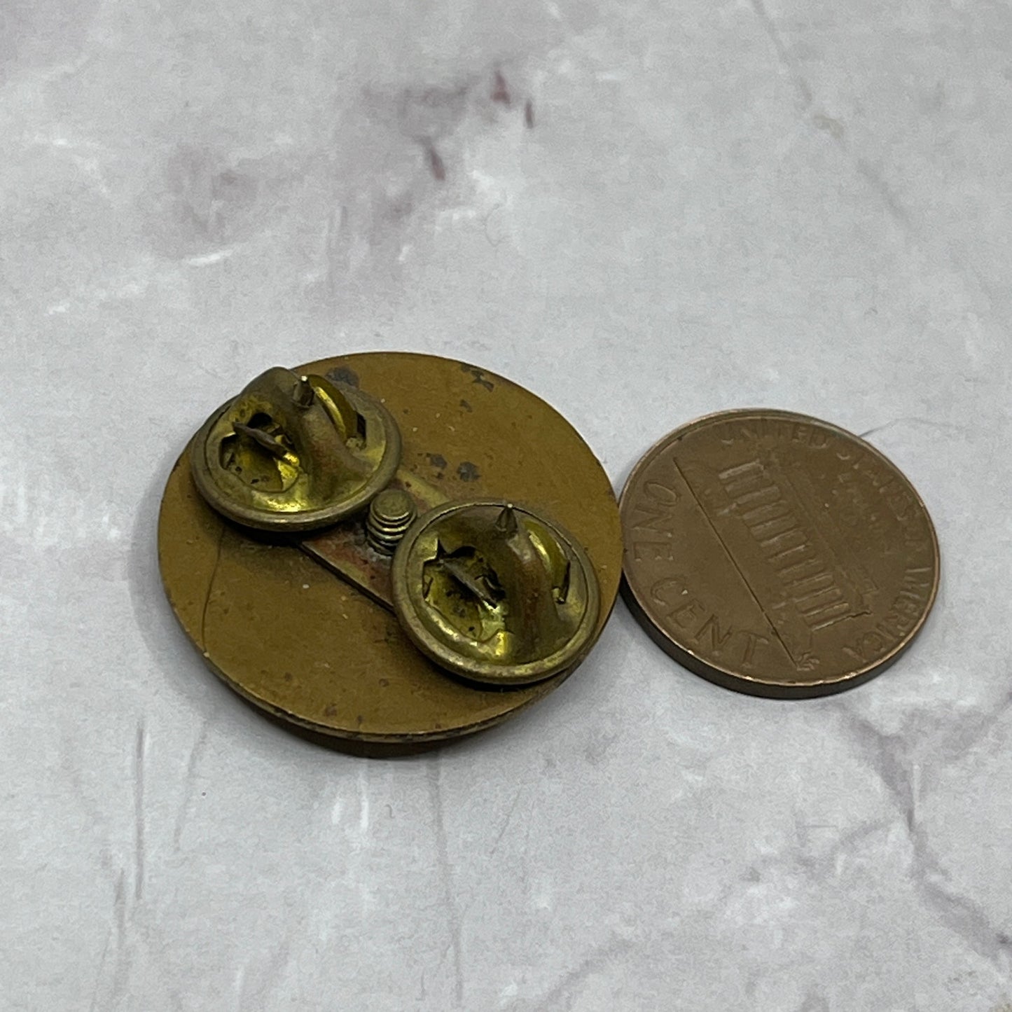 Vintage Vintage Brass Musicians Button Harp Pinback Button 1" SE2