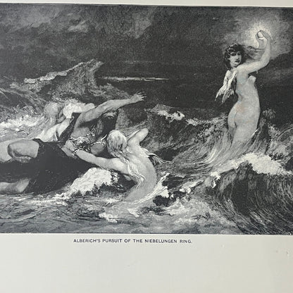 Alberich's Pursuit of the Nibelungen Ring Engraving Vintage Art Print 9x12 V6