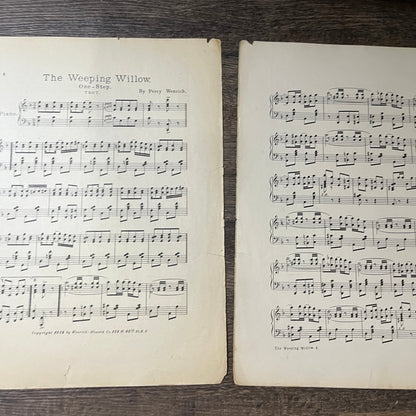 The Weeping Willow One Step Trot Percy Wenrich 1914 Sheet Music V13