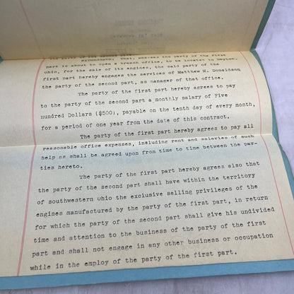 1939 Emporia Engineering Works & Matthew M. Donaldson Agency Contract TA9-E2